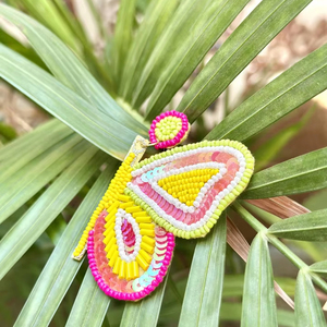 Boho Chic hecho a mano semilla cuentas bordado mariposa pendientes estilo clásico gota colgante declaración joyería para mujeres y niñas - Product Image 3