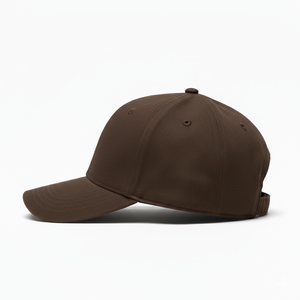 Casquette de baseball unisexe personnalisée marron à 5 panneaux, style K-Frame, bicolore, visière incurvée, structurée, avec logo brodé en 3D, en tissu éponge vierge - Product Image 3