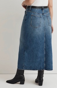 Nouvelle Arrivée 2024 – Jupe Longue en Jean pour Femme, Coupe Évasée Décontractée, Bords Bruts Brodés, Grande Taille, Style Uni – Vente en Gros de Haute Qualité - Product Image 2