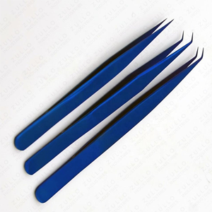 Pinzas de Acero Inoxidable con Punta de Plasma Azul para Extensión de Pestañas, Herramienta de Precisión para Aislamiento y Volumen de Pestañas, Marca Privada - Product Image 3