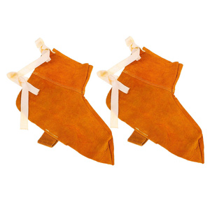 Couvre-chaussures de soudeur en cuir de vachette pleine fleur, robustes, pour la lutte contre les incendies et la construction, protection des pieds, résistant à l'abrasion - Product Image 2