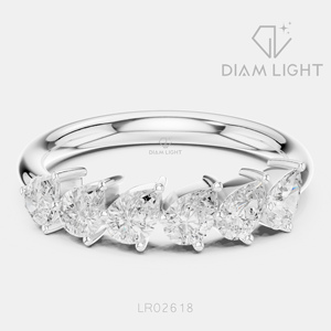 Bague de mariage en or blanc 14 carats avec diamant de laboratoire certifié IGI, taille poire 0,88 carat, bijoux fins, pour fiançailles et anniversaire - Product Image 1