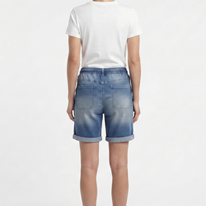 Wholesale <b>Women's</b> High Waist Heavy <b>Stretch</b> <b>Denim</b> Jeans <b>Shorts</b> Button Fly High Quality Breathable Eco-Friendly - Product Image 5