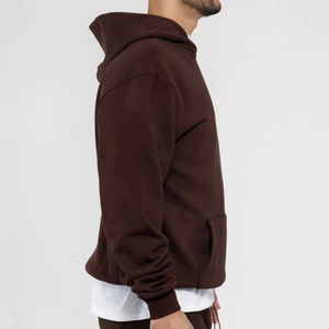 Sweat-shirt à capuche pour homme en coton, coupe oversize, décontracté, pour l'automne, tricoté, uni, avec poche, BRG, sweats à capuche et sweat-shirts pour homme - Product Image 2