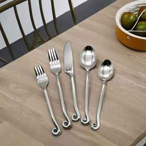 Juego de Cubiertos de Acero Inoxidable de Lujo Ecológico de Buena Calidad, Juego de Cubiertos Plateados Sostenibles para Fiestas, Uso Doméstico, Acero Espejado - Product Image 1