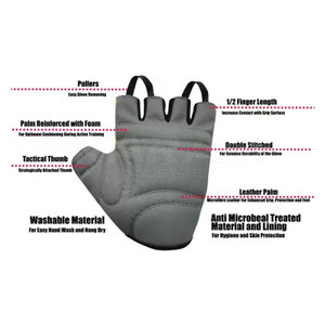 Hot Sale Cheap Price Leather Half Finger Breathable Gym <b>Gloves</b> Sports Training Exercise Wholesale Premium Quality for Online - Product Image 2