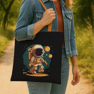 Bolsa de Compras Reutilizable de Algodón 100% Puro con Impresión Personalizada y Logotipo Privado, en Oferta - Product Image 5