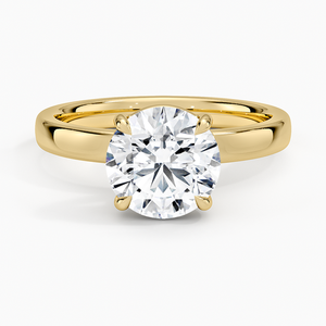 Bague de fiançailles solitaire à quatre griffes avec diamant rond - Product Image 1