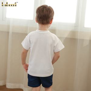 Ensemble de vêtements ODM OEM pour garçon T-shirt polaire brodé Smocké 100% Cotton-BC1375 par Babeeni - Product Image 6