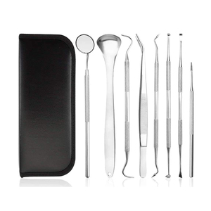 Juego de 7 piezas de instrumentos manuales de acero inoxidable para el cuidado bucal profesional en hospitales y uso clínico. - Product Image 5