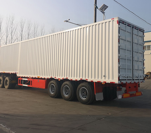 3 Axles 45ft 53ft Dry <b>Van</b> Semi Trailer Iron Cargo <b>Box</b> Container for Bulk Goods Transport Truck Trailer - Product Image 1