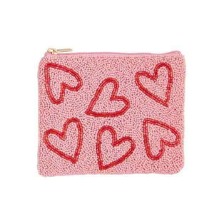 Porte-monnaie en coton fait main avec perles, fermeture éclair, design personnalisé, broderie, style classique par Whimsy Art Craft - Product Image 1