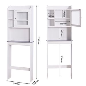 Moderno armadio di stoccaggio in legno bianco sopra la toilette Saver organizzazione per il bagno di uso domestico - Product Image 4