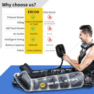 Masseur pour les pieds et les jambes, manchon de compression d'air à 6 chambres, récupération musculaire multifonctionnelle, CE AS ALL STAR - Product Image 3