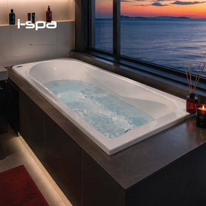 Bañera Rectangular de Acrílico Integrada Moderna I-Spa con Chorro de Masaje para Uso en Interiores en Hoteles, Villas y Spas (60 galones+) - Product Image 1