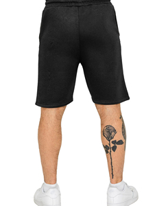 2026 Heavyweight Men's <b>Black</b> Cotton Bermuda Shorts With White Side Stripe Drawstring Closure Casual Mid Waist Sweat Shorts 220 g - Product Image 2