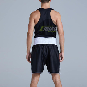 Conjunto de uniforme de boxeo para combate con tela flexible, diseños modernos, pantalones cortos a juego y top sin mangas, kit de boxeo. - Product Image 6