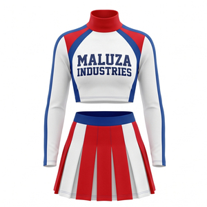 Conjuntos de Uniformes de Porristas con Brillo Metálico, Ropa de Actuación con Brillo Elegante, Colores Personalizados para Equipos, Spandex/Poliéster con Transferencia Térmica Frontal - Product Image 1