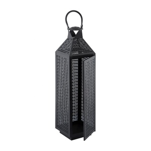 2026 Wholesale Durable <b>Tall</b> Black Metal Moroccan Candle Holder <b>Lantern</b> for Floor and Tabletop Decorations - Product Image 1