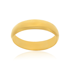 Luxury Gold Smooth Band Unisex <b>Ring</b> Elegant <b>Plain</b> Rounded Profile Minimalist Classic Wedding Engagement Fashion Jewelry - Product Image 1