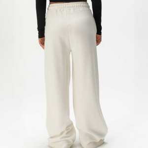 New arrived 2025 100% Cotton Women's Sweatpants Custom Screen Printed Logo heavyweight solid <b>colour</b> custom flared ladies trouser - Product Image 2