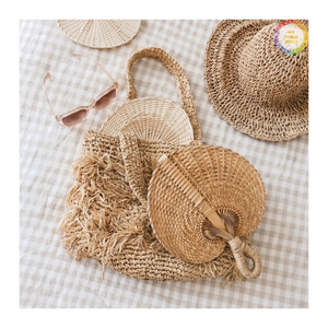 Abanico de Hoja de Palma Boho para Boda, Abanico Hecho a Mano Natural, Recuerdo para Invitados de Boda en Playa o Jardín, Venta al por Mayor en Vietnam, Logo 99GD - Product Image 5