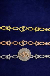 Moissanite Real 925 <b>Sterling</b> <b>Silver</b> Yellow Rose Gold Plated Love match Dual <b>Heart</b> Tennis <b>Bracelet</b> Gift Everyday Wear Jewelry - Product Image 3