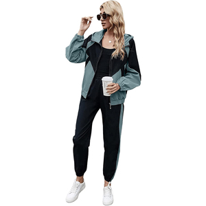 Conjunto Deportivo de Dos Piezas para Mujer, Ligero, Estampado, con Logotipo Personalizado, Diseño de Hombros Caídos, Resistente al Viento y Transpirable, Ropa de Invierno - Product Image 2