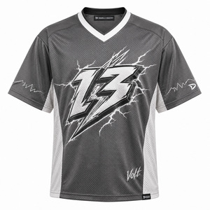 เสื้อกีฬาผู้ชายแบบโอเวอร์ไซส์ผ้าโพลีเอสเตอร์พร้อมลายปักหมายเลข 13 แบบสกรีนพิมพ์ - Product Image 3