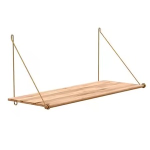 Estante Flotante de Madera Maciza de Moda, Juego de Estantes Metálicos Montados en la Pared para Almacenamiento y Decoración del Hogar - Product Image 6