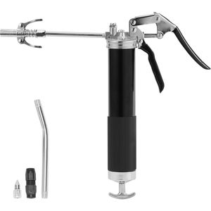 Pistola per ingrassaggio professionale da 6000 PSI con capacità di 14 OZ/400 CC, tubo flessibile in acciaio da 17,72 pollici, impugnatura a pistola, resistente 1 B - Product Image 1