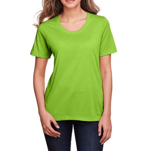 Camiseta de Verano de Alta Calidad para Mujer, Cuello Redondo, Manga Corta, Color Sólido, Lavada a Máquina - Product Image 5