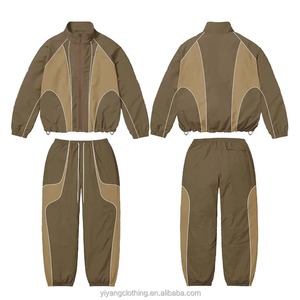 2-Piece High Quality Polyester/Cotton Sports Tracksuit Set Custom Printed Windbreaker Jacket Straight Leg Street Casual Men - Product Image 5
