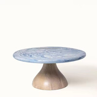 Support à gâteau de style moderne de haute qualité, en résine écologique, durable, design martelé, couleur rose luxueuse