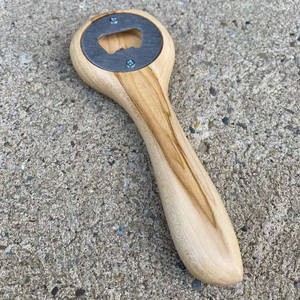 Vintage Rectangular Wooden Bottle <b>Opener</b> Keychain Imprint Mark Magnetic Wall Hanging Dishwasher Safe Stainless - Product Image 1