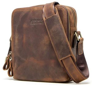 Sac à bandoulière cylindrique vintage imperméable et léger pour homme, en toile avec doublure polyester-coton et fermeture éclair - Product Image 1