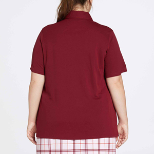 Camiseta Polo Corta Casual para Mujer, Ropa Deportiva al por Mayor, Secado Rápido, Poliéster y Spandex, Logotipo Bordado, Opciones de Tallas Grandes - Product Image 3