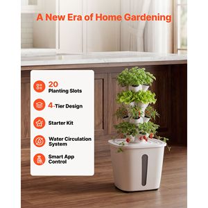Kit de Torre Hidropónica de 20 Cápsulas y 4 Niveles, Jardín Vertical Acuapónico para el Hogar con Tanque de Agua de 20L y Bomba, Sistema Hidropónico para Uso Doméstico - Product Image 2