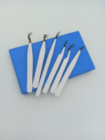 Ensemble de pinces à cils en acier inoxydable de précision, pointe lisse professionnelle, anti-magnétique, outils d'extension de cils, logo personnalisé, classique