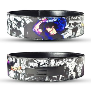 Printed Anime Design <b>Weight</b> Lifting <b>Belt</b> Adjustable Waist Support for Strength <b>Training</b> Unisex Artificial Leather Buckle Closure - Product Image 1