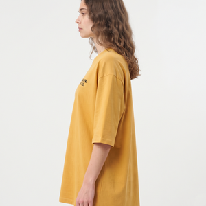 Custom Logo Women's Oversized Crew Neck T Shirt Longline Three Quarter Sleeve <b>Dropped</b> Shoulder Breathable Cotton Tee - Product Image 3