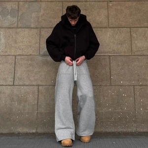 Fabricant de vêtements Hip Hop, sweat-shirt personnalisé unisexe, polaire sherpa d'hiver, masque facial, fermeture éclair, cagoule, sweat-shirt pour hommes, 100% coton - Product Image 4