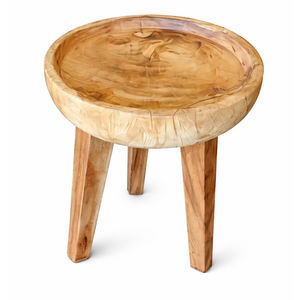 Mesa Auxiliar de Madera Suar Exótica en Forma de Cuenco, Pulida, de Lujo, Ecológica, Resistente y Estética, Mesa Esquinera Pequeña de Madera - Product Image 5