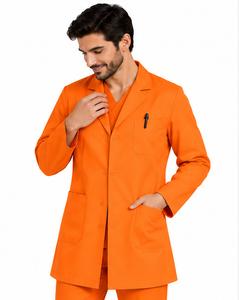 Blouse de laboratoire blanche pour homme, col à revers, manches longues, respirante, en polycoton, uniforme médical, vêtements de travail pour laboratoire de chimie - Product Image 4