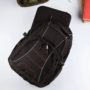 Water Resistant Black Tool Backpack High Capacity Multi Pocket Construction Daypack - Product Image 3