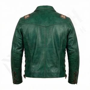 Veste en cuir pour homme NAI-0536B, style motard, vêtement de protection pour la conduite, couleur personnalisable. - Product Image 2