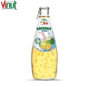 Eau de coco originale 290ml eau de coco boisson 24 bouteilles par carton bouteille en verre label privé conception gratuite sans sucre - Product Image 1