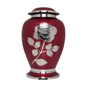 Premium <b>Silver</b> Pewter Metal Cremation Urn for Adult Ashes - Beautiful Handcrafted Memorial Vessel with Engraved Botanical Bands - Product Image 3
