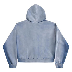 Sweat à capuche zippé vintage délavé à l'acide, coupe ample, style streetwear, avec badge graphique, poches, coupe décontractée, tendance et mode - Product Image 2