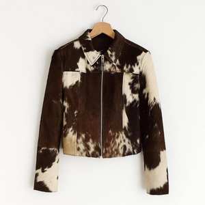 Veste en cuir de vachette véritable sur mesure, style streetwear pour homme, best-seller, haute qualité, vêtements d'hiver décontractés, couleur unie - Product Image 1